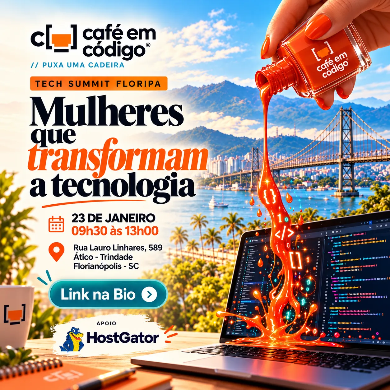 Capa do evento Tech Summit Florianopolis - Mulheres que transformam tecnologia